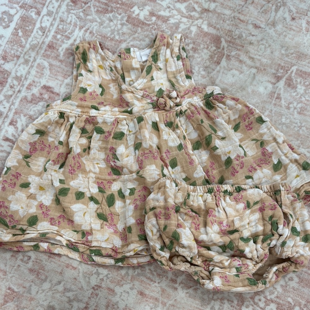 Angel Dear Cream and Green Diaper Cover